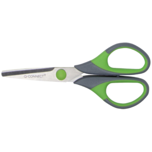 Forbici Q-Connect Softgrip Grigio/Verde 14 cm E-35250 IA