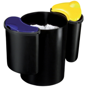 Cestino per la raccolta differenziata 3 scomparti Cep Giallo, blu e Nero 516