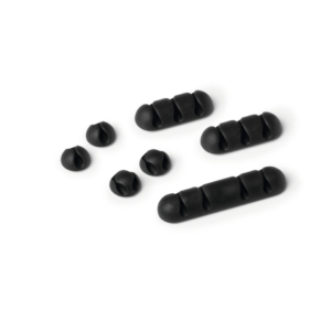 Clip fermacavi adesiva DURABLE CAVOLINE CLIP MIX grafite diversi formati - 504137 (conf.7)