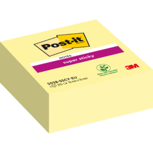 Foglietti Post-It® Super Sticky - 76x76 mm (cubo 270 fogli Giallo Canary™)