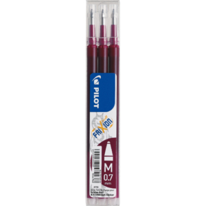 Refill penne a sfera Pilot Frixion Ball e Clicker 0,7 mm Rosso vino - 6852 (Set 3)