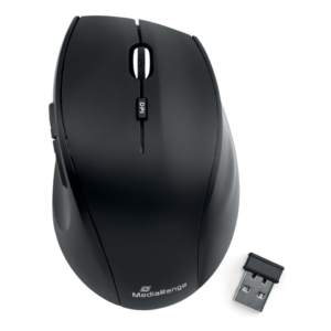 Mouse ottico Media Range 5 pulsanti, serie highline, wireless 1600 dpi Nero MROS208