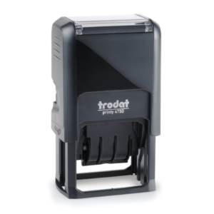 Datario con testo personalizzato Trodat Printy 4750 dimensione max pers.ne 41x24 mm - fino a 2+2 righe - verde - 182310