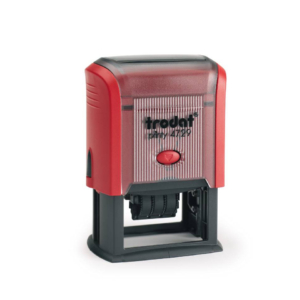 Datario con testo personalizzato Trodat Printy 4729 dimensione max pers.ne 50x30 mm - fino a 3+3 righe - blu - 182303