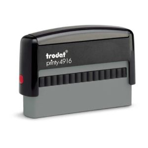 Timbro di testo personalizzato Trodat Printy 4916 dimensione max pers.ne 70x10 mm - fino a 3 righe - blu - 182251
