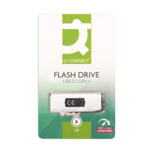 Chiavetta USB Flash Drive Q-Connect 3.0 8 GB Super Speed Argento/Nero - KF16368