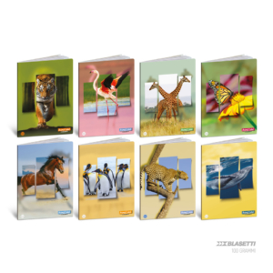 Maxi quaderni Blasetti Animali formato A4 carta 100g/m² - 18+1 fogli - rigatura A - 8626 (conf.10)