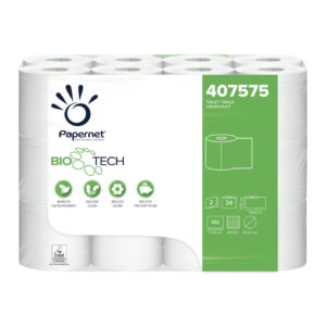 Carta igienica a 2 veli Papernet Bio Tech in pura cellulosa - bianco - 407575 (conf.24)