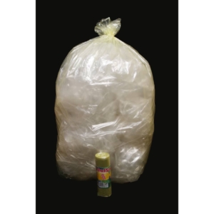 Sacchi immondizia ROLSAC in polietilene rigenerato capacità 97 litri - Giallo Trasparente - 10467 (rotolo da 10)