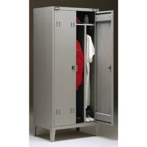Spogliatoio Tecnical 2 a 2 posti con divisorio sporco/pulito - Acciaio 7/10 monoblocco - 80x47x180 cm