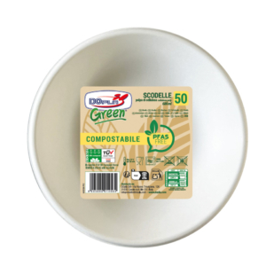 Scodella in polpa di cellulosa Dopla Green PFAS Free 680 ml - bianco - conf. 50 pz - 07924