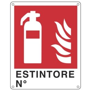 Cartello antincendio 25x31 cm Cartelli Segnalatori "Estintore N°'' E20150X