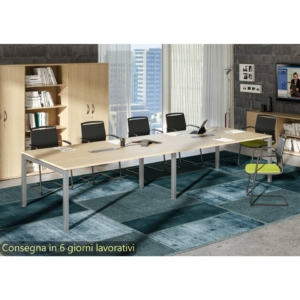 Modulo aggiuntivo per tavolo riunione Artexport Bridge 160x120x72,5 cm gambe alluminio - piano Rovere