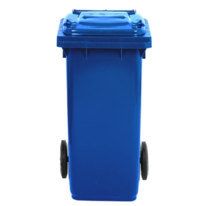 Bidone carrellato per raccolta differenziata 120 litri con coperchio PEHD Mobil Plastic Blu - 1/120/5-BLB