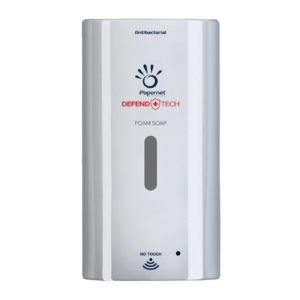 Dispenser antibatterico No Touch per cartuccia di sapone in schiuma Defend Tech - 25x12x13,5 cm Papernet Bianco