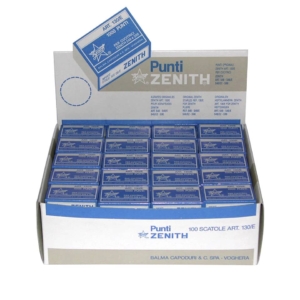 Punti per cucitrice 130/e S100 in acciaio naturale Zenith (100 scatole da 1000)