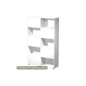 Libreria alta Tetris 5 ripiani con ante scorrevoli 120x35xh.190,6 cm Artexport Bianco - 17060/33