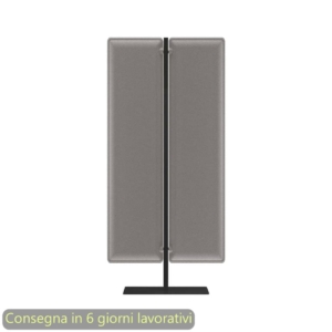 Piantana mobile in metallo Nero con 2 pannelli fonoassorbenti Grigi Moody Artexport 83,8xh.160 cm BSJ14-IA+BSAM-AQ