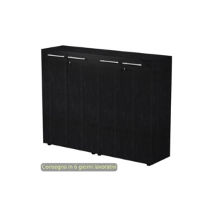 Coppia armadi medi con ante melaminico 162,8x43xh.119,8 cm Flora Artexport Nero venato frassino - 935C-69x2/8