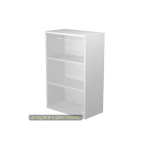 Mobile medio Presto 2 ripiani - ante in vetro satinato struttura Bianco Artexport 80x44xh.120 cm - 535-69G