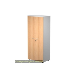 Mobile alto con serratura Presto 80x44xh.180 cm - struttura Grigia Artexport ante Faggio - 538-39-75M/6