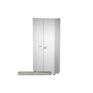 Mobile alto con ante con serratura 80x35xh.180 cm 3 ripiani Presto Artexport Bianco - 038-39-75M/3
