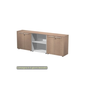 Composizione tre armadi bassi con 4 ante legno 242,8x43xh.81,4 cm Flora Artexport Noce arabis - 930T-67x2/K