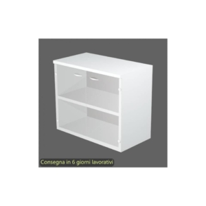 Mobile basso con ante in vetro satinato 80x35xh.72 cm Presto Artexport Bianco 030-67G/3