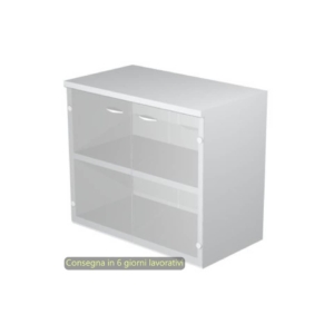 Mobile basso con ante in vetro satinato 80x35xh.72 cm Presto Artexport Grigio 030-67G/9