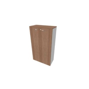Armadio medio con ante Noce canaletto scocca Argento 90x45xh.160 cm linea Practika Quadrifoglio - ECEL90L-NO-AA-NO