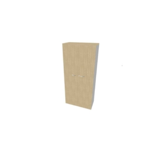 Armadio alto con ante battenti Rovere scocca Argento 90x45xh.200 cm linea Practika Quadrifoglio - ECES90S-RK-AA-RK