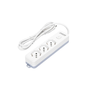 Multipresa con interruttore 16A - cavo 1,5 m - Bianco e Grigio Aigostar a 3 vie P40 - 281724
