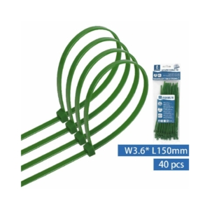 Fascette fermacavo in nylon 3,6x150 mm - Aigostar Verde 189280 (conf.40)