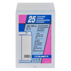 Buste a sacco Blasetti Self Bianco - 80g/m² - 190x260 mm 536 (conf.25)
