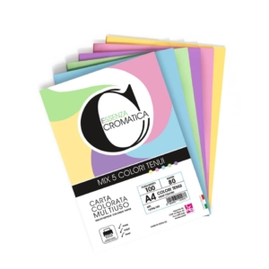 Carta colorata Deco Cromatica colori tenui formato A4 - 5 Colori Assortiti - 80g/m² - 12296/250 (risma 250 fogli)