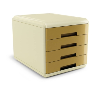 Cassettiera Arda Vintage Caramel 4 cassetti 29,5x38,5xH.28,2 cm ocra - 18P4PCA