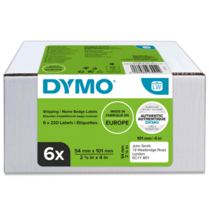 Etichette grandi per spedizioni/badge DYMO LW bianche - 54x101 mm - 2093092 (6 rotoli da 220 etichette cadauno)