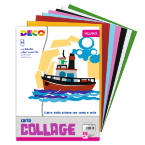 Album di carta vellutata Deco 24x34 cm - 130g/m² - 10 fogli Colori Assortiti - 710/10