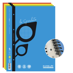 Maxi quaderni Spiralati rinforzati Rambloc A4 - 80 fogli - 80g/m² - 5 mm - 90524178 (conf.4)
