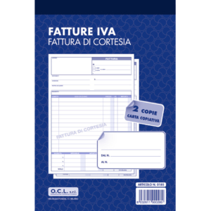 Blocco fatture di cortesia O.C.L. 14,4x21,6 cm 50x2 copie - 0185