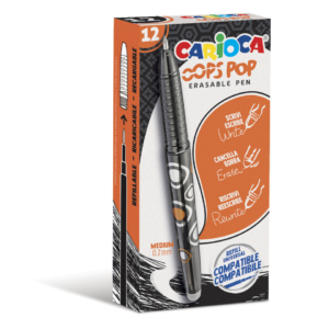 Penne cancellabili Carioca Oops Pop punta media 0,7 mm Nere 42044/01 (conf.12)