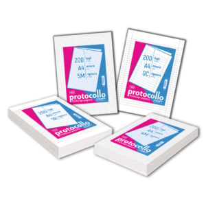 Fogli protocollo A4 Blasetti - in risma da 200 fogli - 60g/m² - 4F 2248